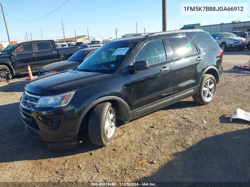 2018 Ford Explorer VIN: 1FM5K7B88JGA66912 Lot: 40915490