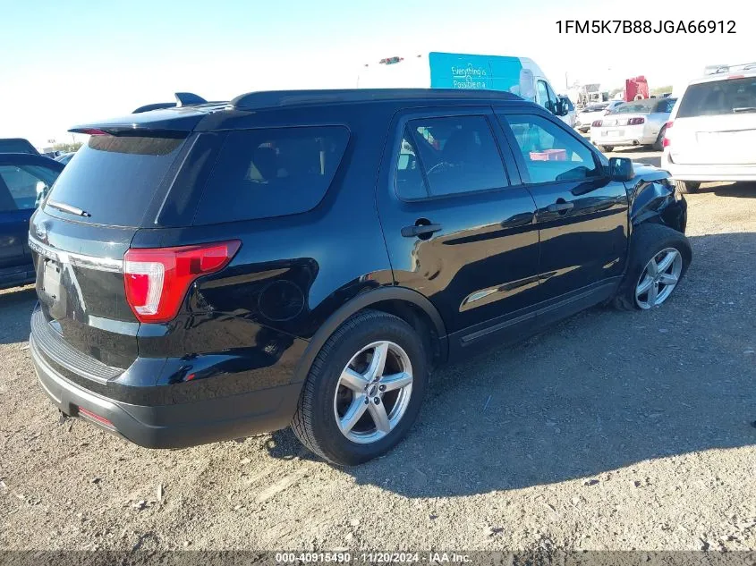 2018 Ford Explorer VIN: 1FM5K7B88JGA66912 Lot: 40915490