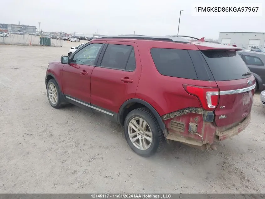 2019 Ford Explorer Xlt VIN: 1FM5K8D86KGA97967 Lot: 12145117