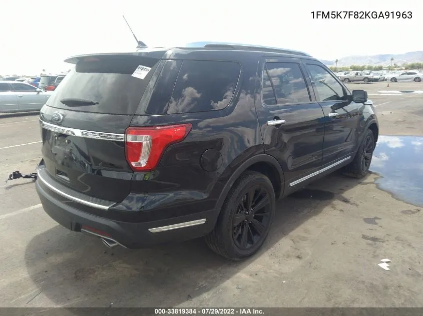 2019 Ford Explorer Limited VIN: 1FM5K7F82KGA91963 Lot: 33819384