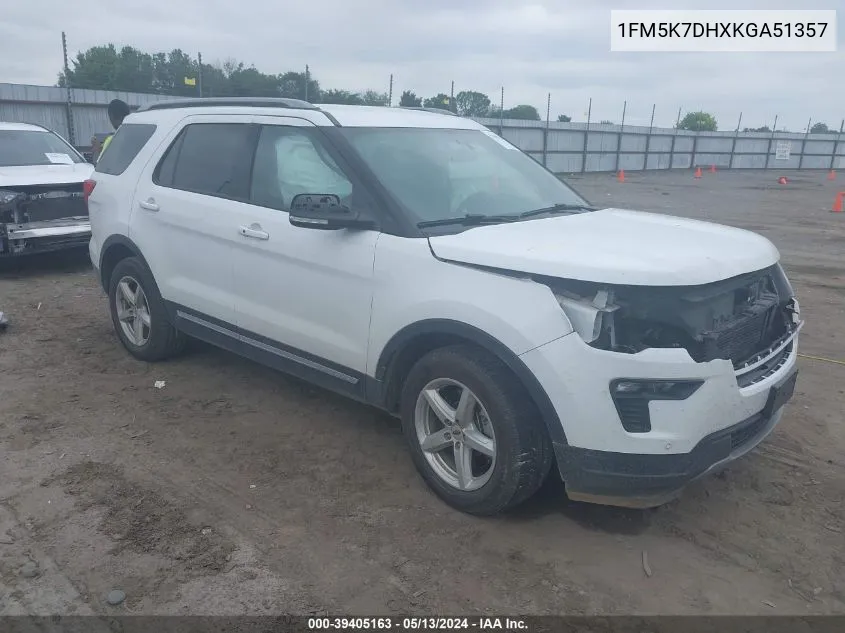 1FM5K7DHXKGA51357 2019 Ford Explorer Xlt