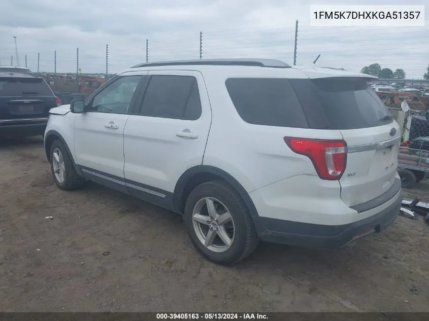 1FM5K7DHXKGA51357 2019 Ford Explorer Xlt