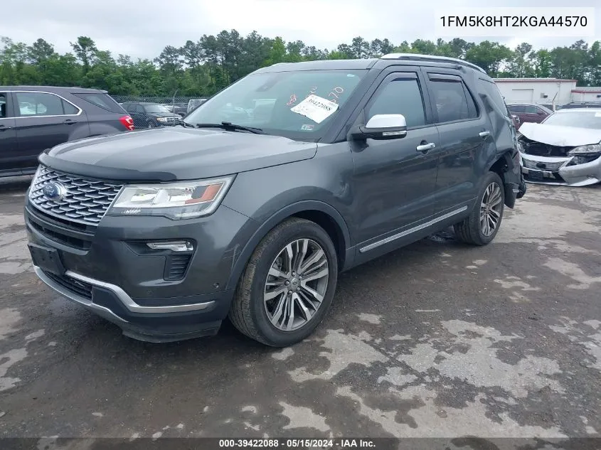 2019 Ford Explorer Platinum VIN: 1FM5K8HT2KGA44570 Lot: 39422088