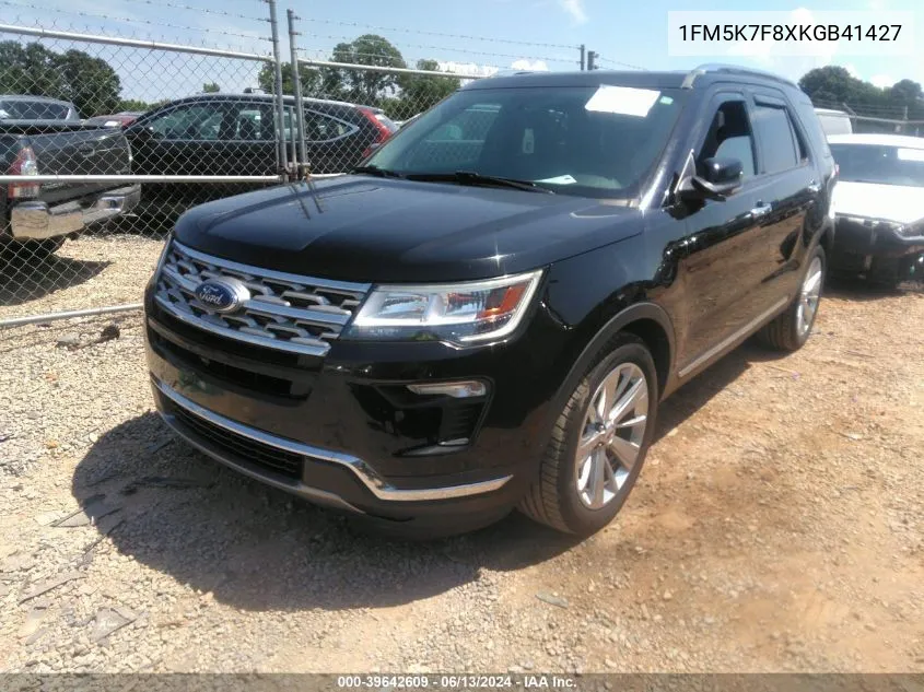 1FM5K7F8XKGB41427 2019 Ford Explorer Limited