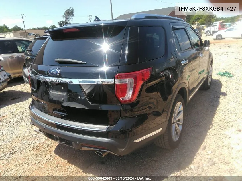 1FM5K7F8XKGB41427 2019 Ford Explorer Limited