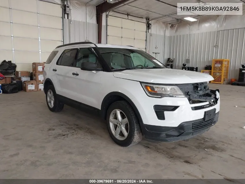 2019 Ford Explorer VIN: 1FM5K8B89KGA92846 Lot: 39679691