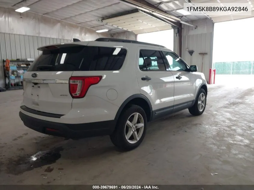 1FM5K8B89KGA92846 2019 Ford Explorer