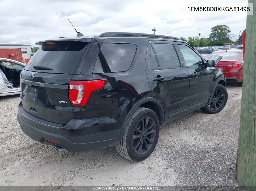 1FM5K8D8XKGA81495 2019 Ford Explorer Xlt