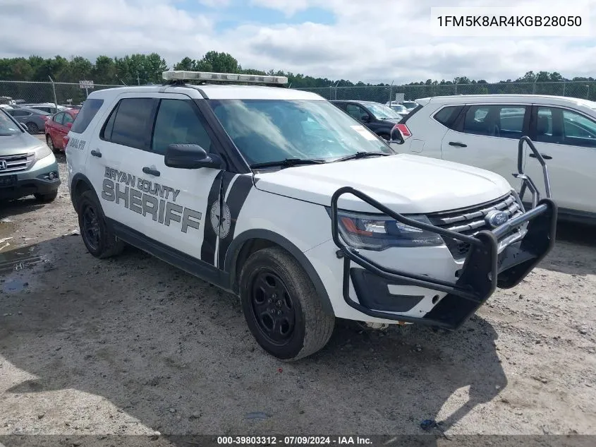 2019 Ford Police Interceptor Utility VIN: 1FM5K8AR4KGB28050 Lot: 39803312