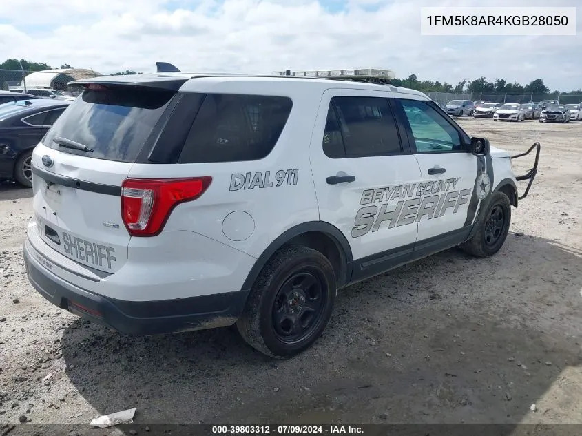 2019 Ford Police Interceptor Utility VIN: 1FM5K8AR4KGB28050 Lot: 39803312