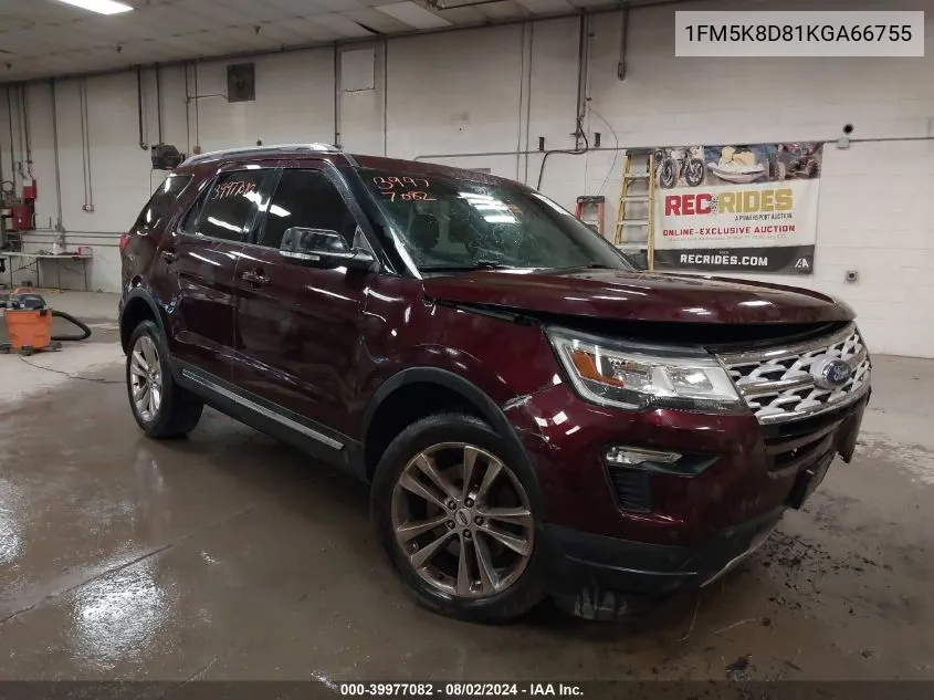 2019 Ford Explorer Xlt VIN: 1FM5K8D81KGA66755 Lot: 39977082