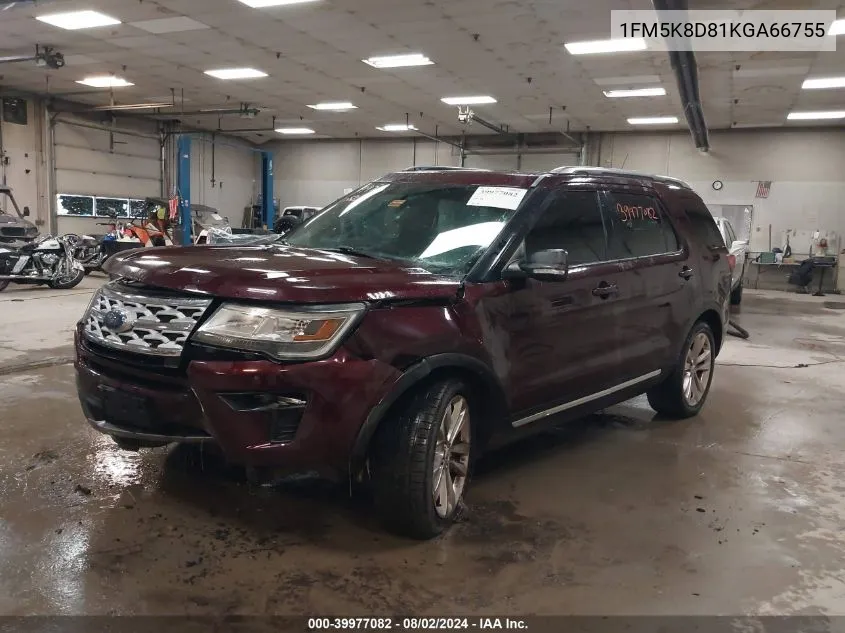 2019 Ford Explorer Xlt VIN: 1FM5K8D81KGA66755 Lot: 39977082