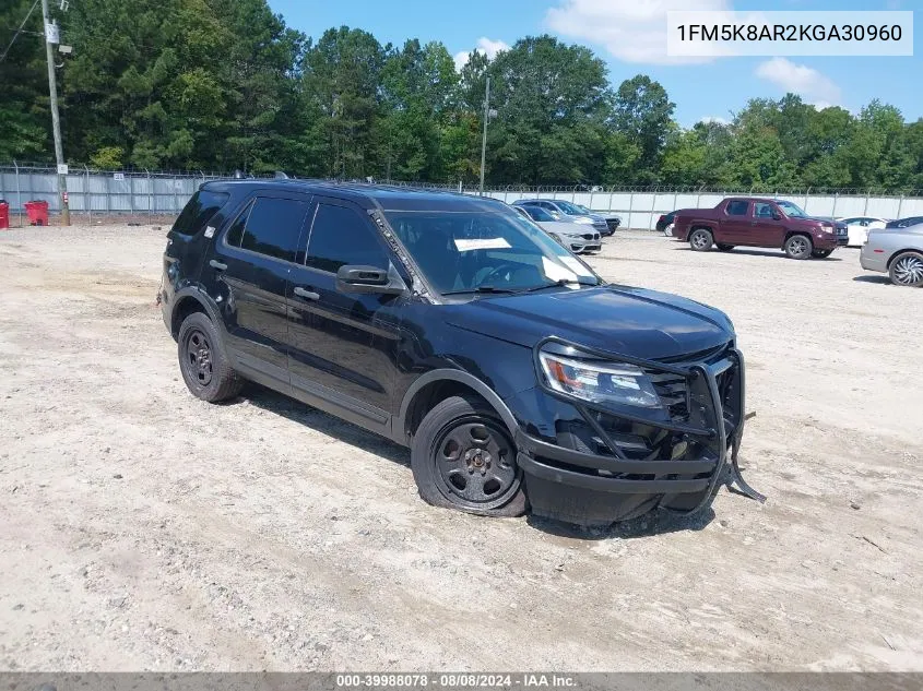 2019 Ford Police Interceptor Utility VIN: 1FM5K8AR2KGA30960 Lot: 39988078