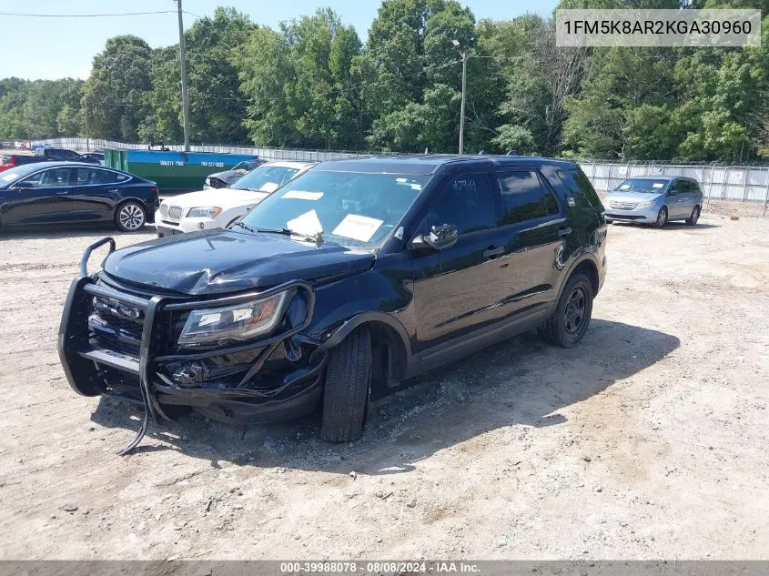 2019 Ford Police Interceptor Utility VIN: 1FM5K8AR2KGA30960 Lot: 39988078