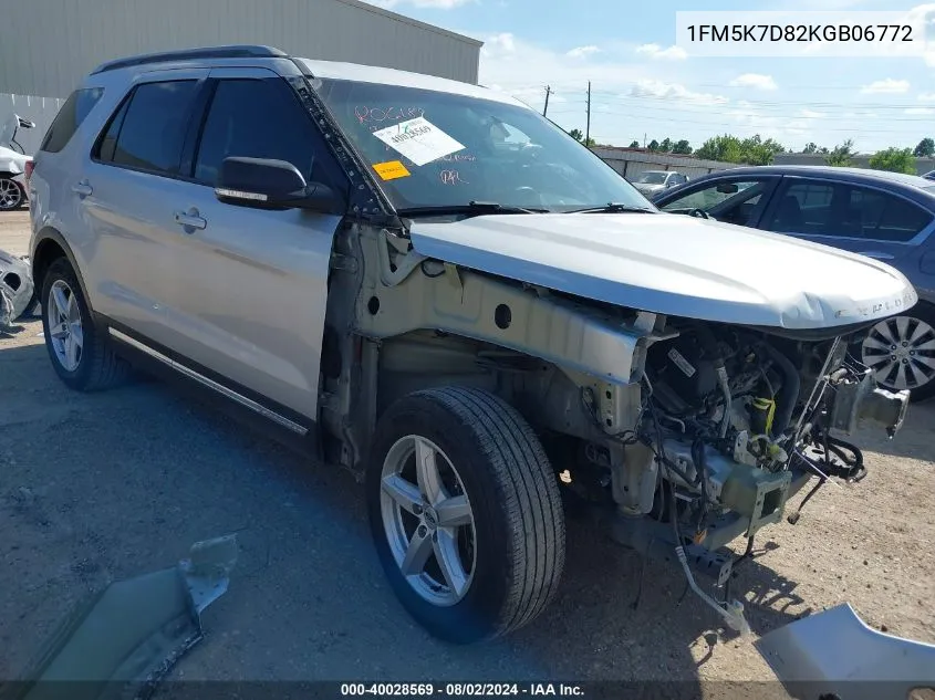 2019 Ford Explorer Xlt VIN: 1FM5K7D82KGB06772 Lot: 40028569