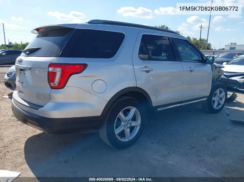 1FM5K7D82KGB06772 2019 Ford Explorer Xlt