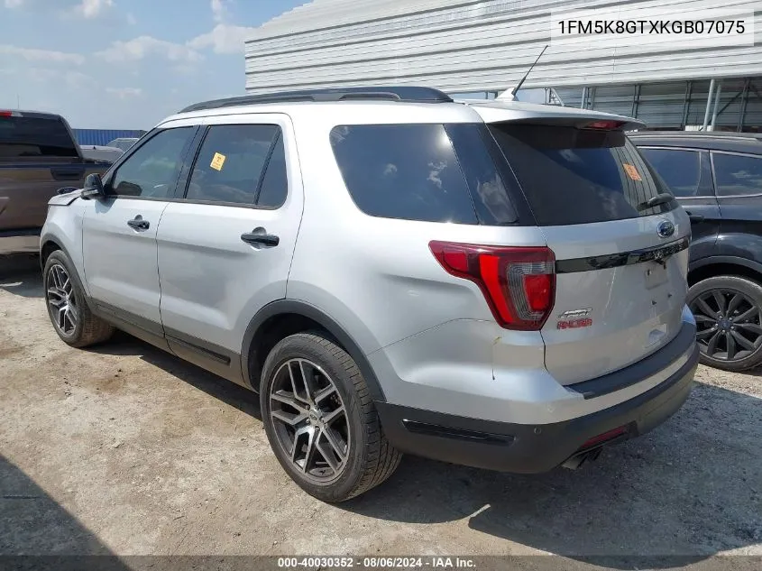 1FM5K8GTXKGB07075 2019 Ford Explorer Sport