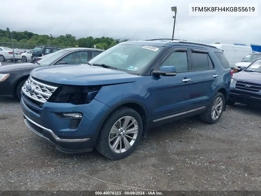 1FM5K8FH4KGB55619 2019 Ford Explorer Limited