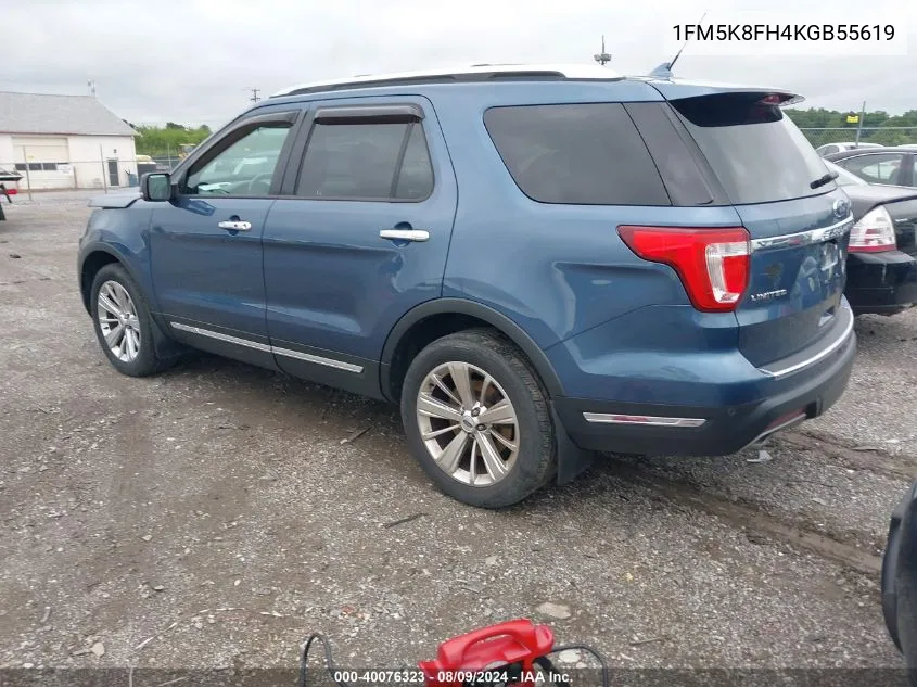 1FM5K8FH4KGB55619 2019 Ford Explorer Limited