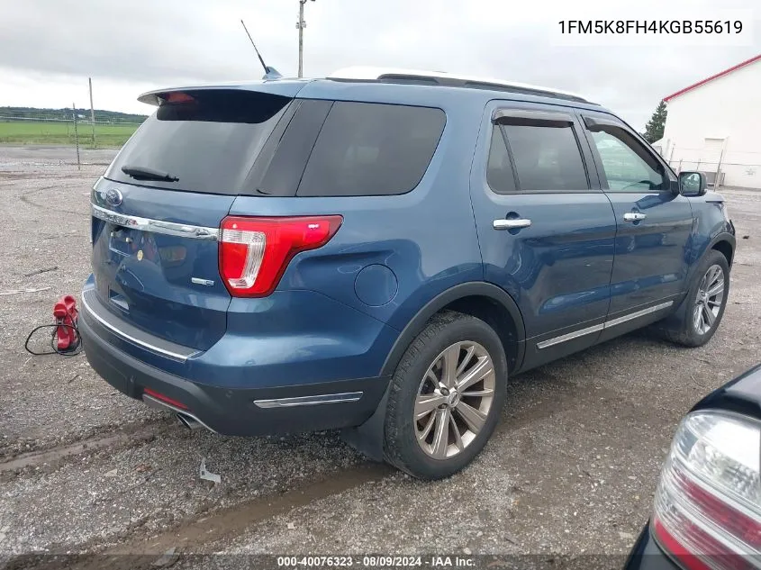 2019 Ford Explorer Limited VIN: 1FM5K8FH4KGB55619 Lot: 40076323