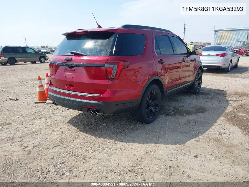 2019 Ford Explorer Sport VIN: 1FM5K8GT1KGA53293 Lot: 40084521