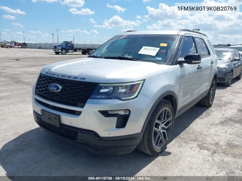 2019 Ford Explorer Sport VIN: 1FM5K8GT9KGB20769 Lot: 40115786