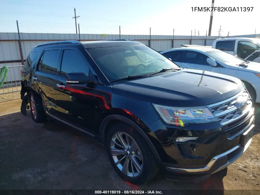 2019 Ford Explorer Limited VIN: 1FM5K7F82KGA11397 Lot: 40119019