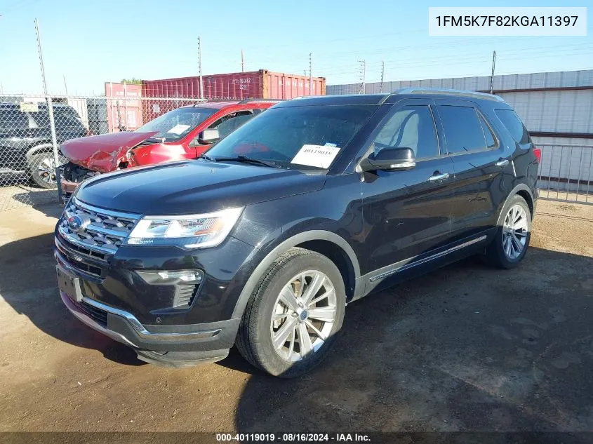 2019 Ford Explorer Limited VIN: 1FM5K7F82KGA11397 Lot: 40119019