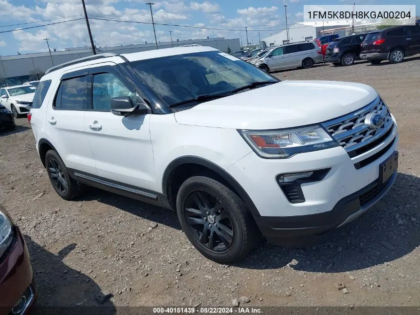 2019 Ford Explorer Xlt VIN: 1FM5K8DH8KGA00204 Lot: 40151439