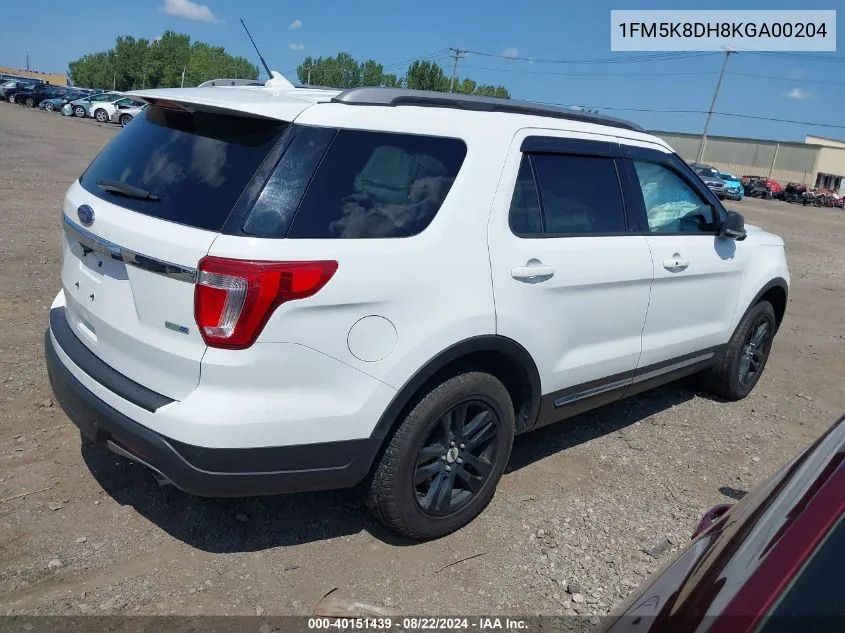 2019 Ford Explorer Xlt VIN: 1FM5K8DH8KGA00204 Lot: 40151439