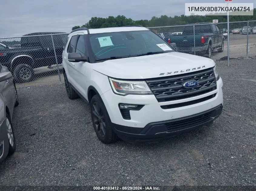 2019 Ford Explorer Xlt VIN: 1FM5K8D87KGA94754 Lot: 40183412