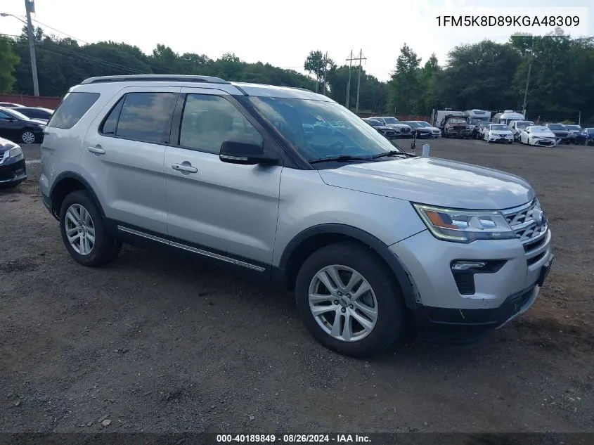 2019 Ford Explorer Xlt VIN: 1FM5K8D89KGA48309 Lot: 40189849