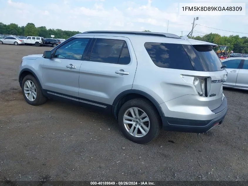 2019 Ford Explorer Xlt VIN: 1FM5K8D89KGA48309 Lot: 40189849