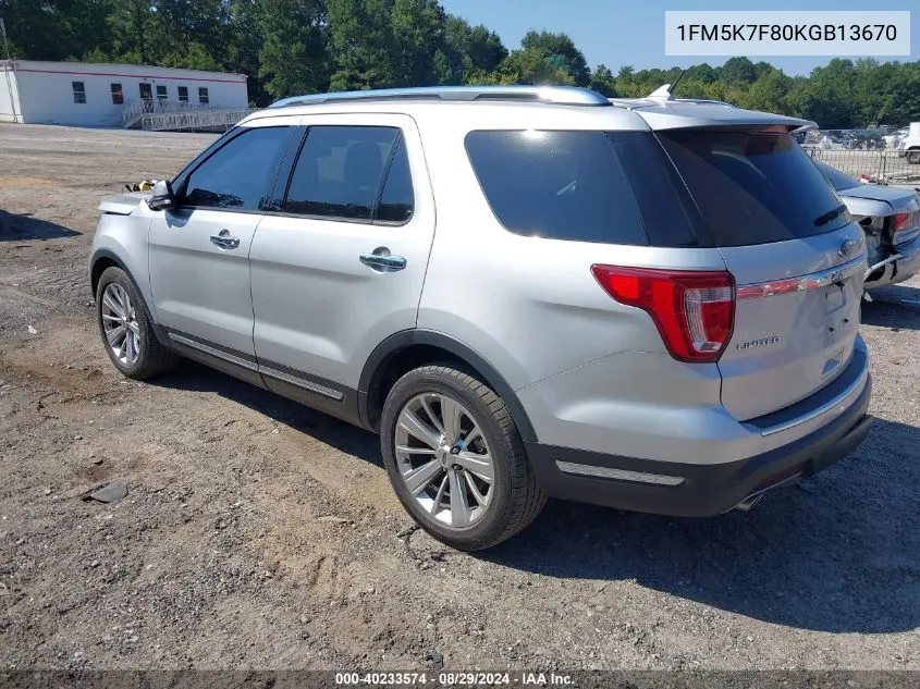 2019 Ford Explorer Limited VIN: 1FM5K7F80KGB13670 Lot: 40233574