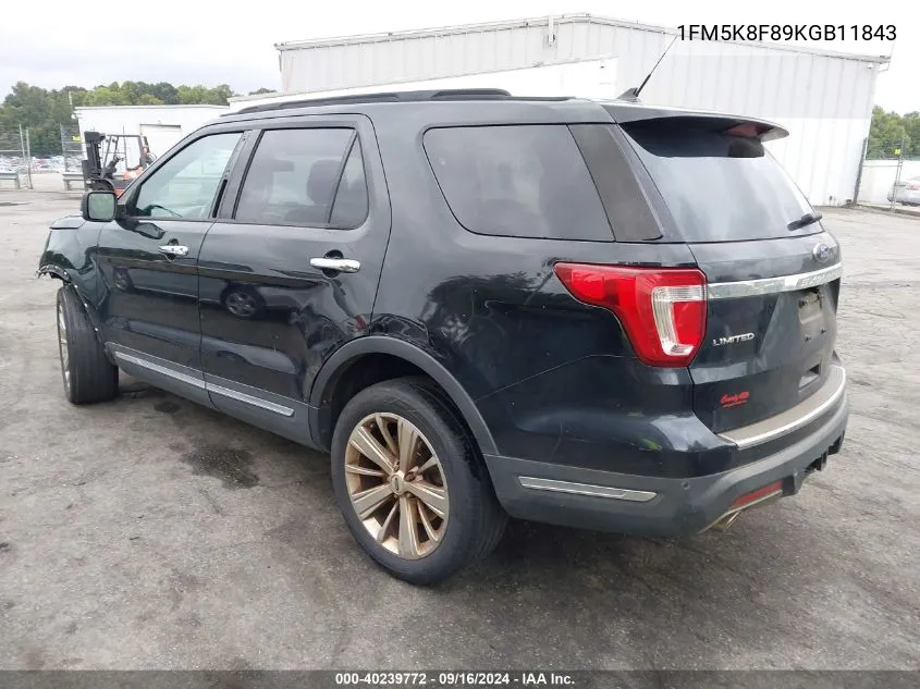 2019 Ford Explorer Limited VIN: 1FM5K8F89KGB11843 Lot: 40239772