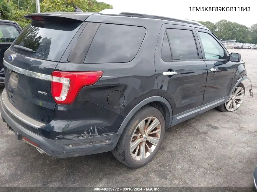 2019 Ford Explorer Limited VIN: 1FM5K8F89KGB11843 Lot: 40239772