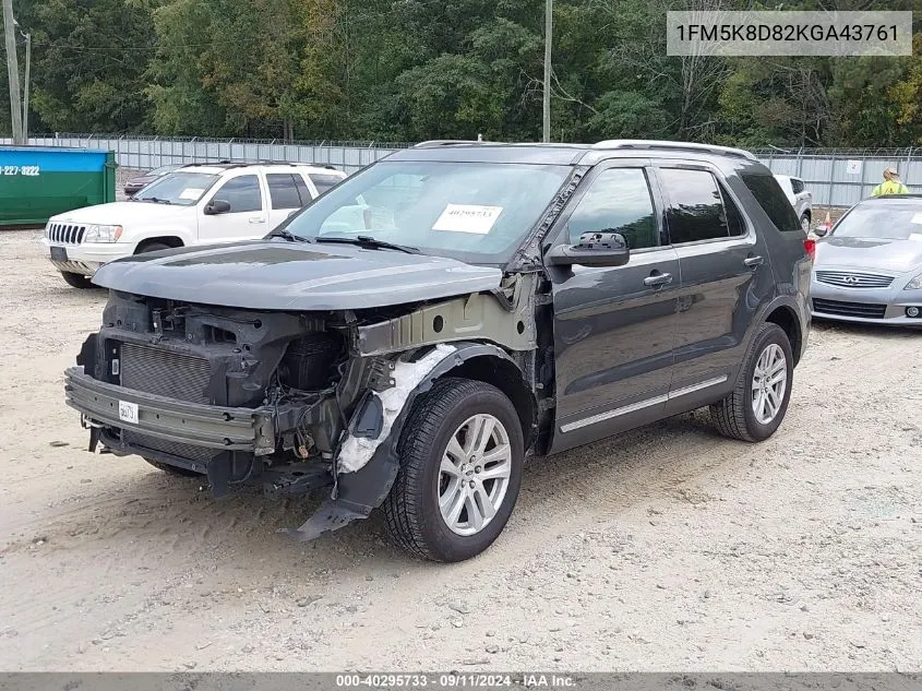 2019 Ford Explorer Xlt VIN: 1FM5K8D82KGA43761 Lot: 40295733