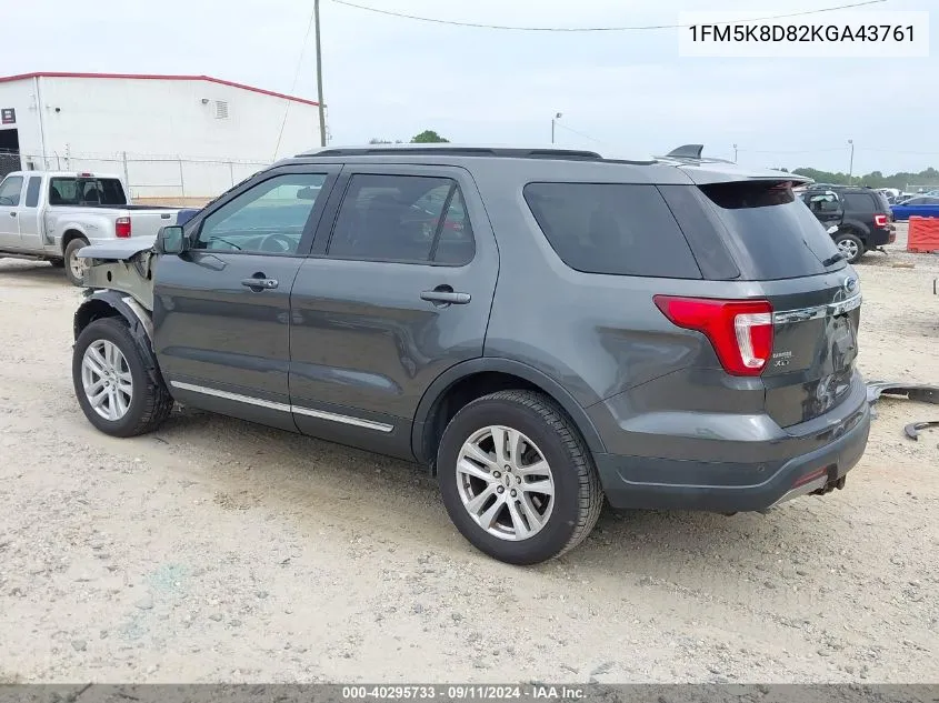 2019 Ford Explorer Xlt VIN: 1FM5K8D82KGA43761 Lot: 40295733