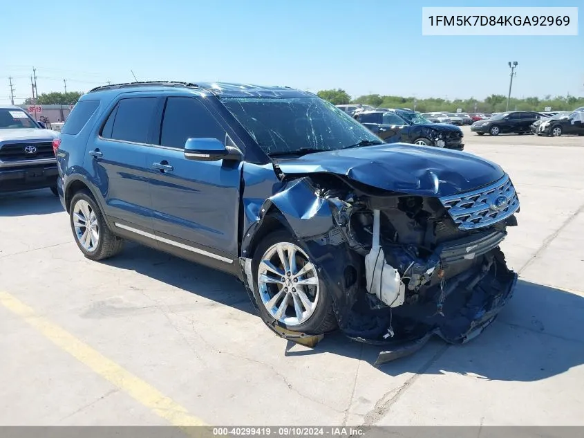 2019 Ford Explorer Xlt VIN: 1FM5K7D84KGA92969 Lot: 40299419