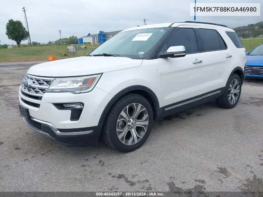 2019 Ford Explorer Limited VIN: 1FM5K7F88KGA46980 Lot: 40343267