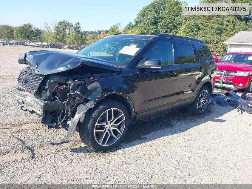 2019 Ford Explorer Sport VIN: 1FM5K8GT7KGA48275 Lot: 40348210