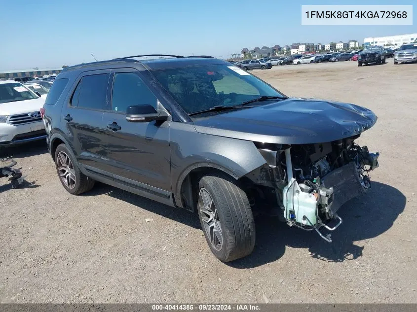 2019 Ford Explorer Sport VIN: 1FM5K8GT4KGA72968 Lot: 40414385