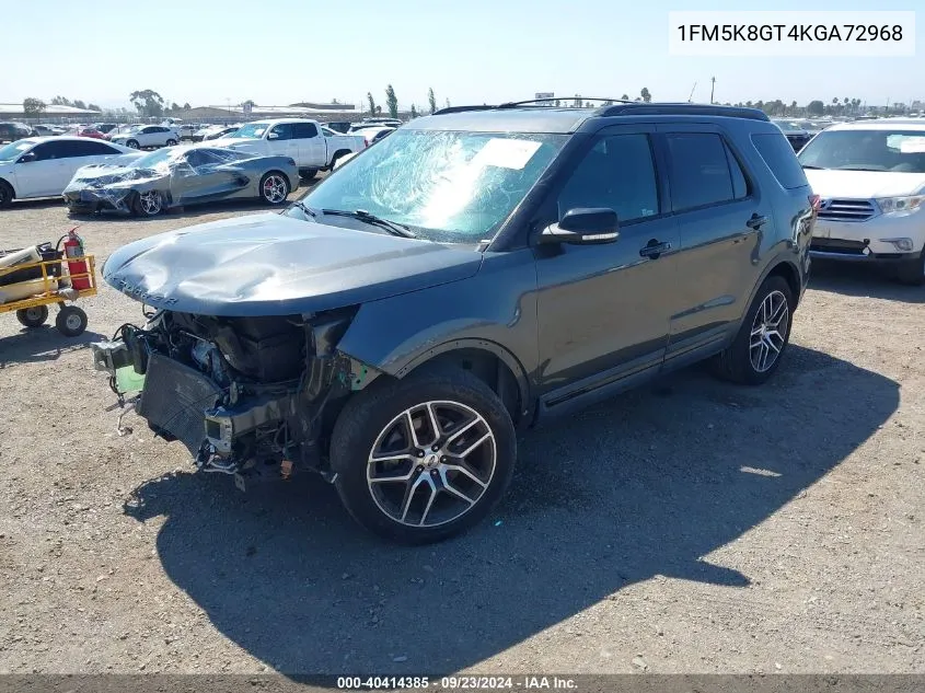 2019 Ford Explorer Sport VIN: 1FM5K8GT4KGA72968 Lot: 40414385