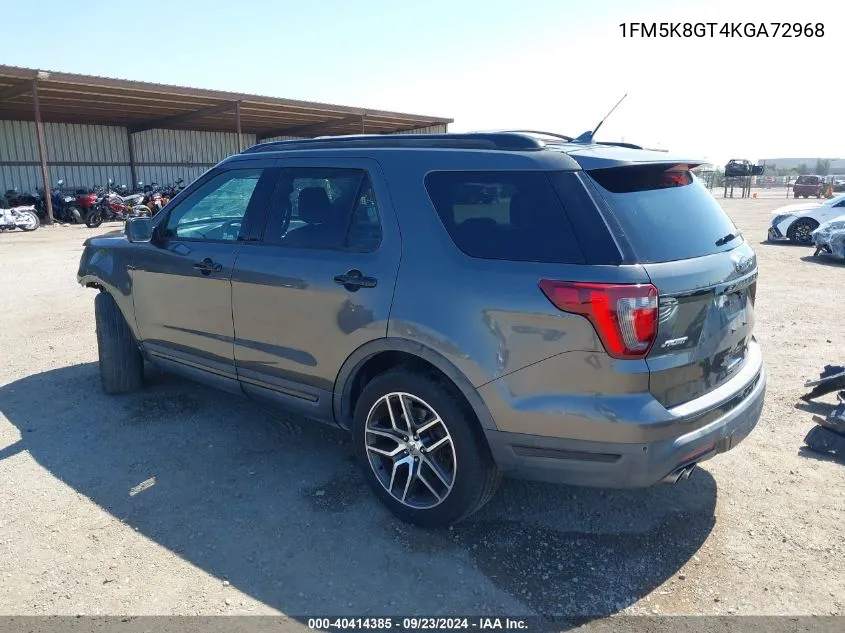 2019 Ford Explorer Sport VIN: 1FM5K8GT4KGA72968 Lot: 40414385