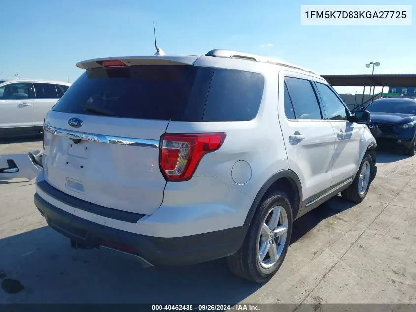 1FM5K7D83KGA27725 2019 Ford Explorer Xlt