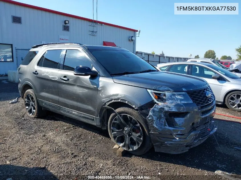 2019 Ford Explorer Sport VIN: 1FM5K8GTXKGA77530 Lot: 40488858