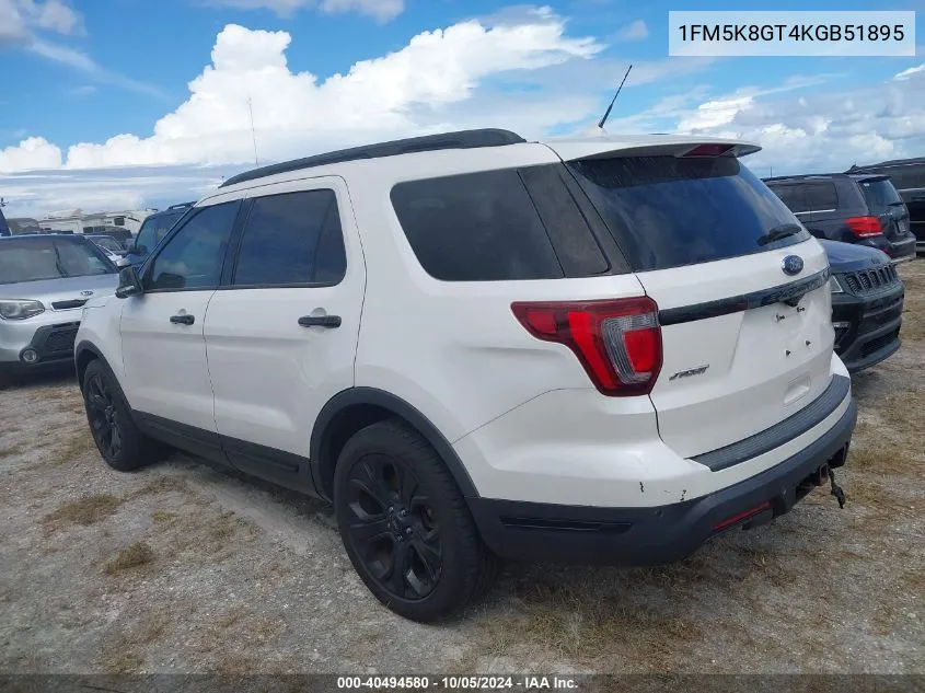 2019 Ford Explorer Sport VIN: 1FM5K8GT4KGB51895 Lot: 40494580