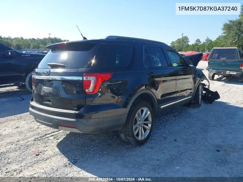 2019 Ford Explorer Xlt VIN: 1FM5K7D87KGA37240 Lot: 40528934