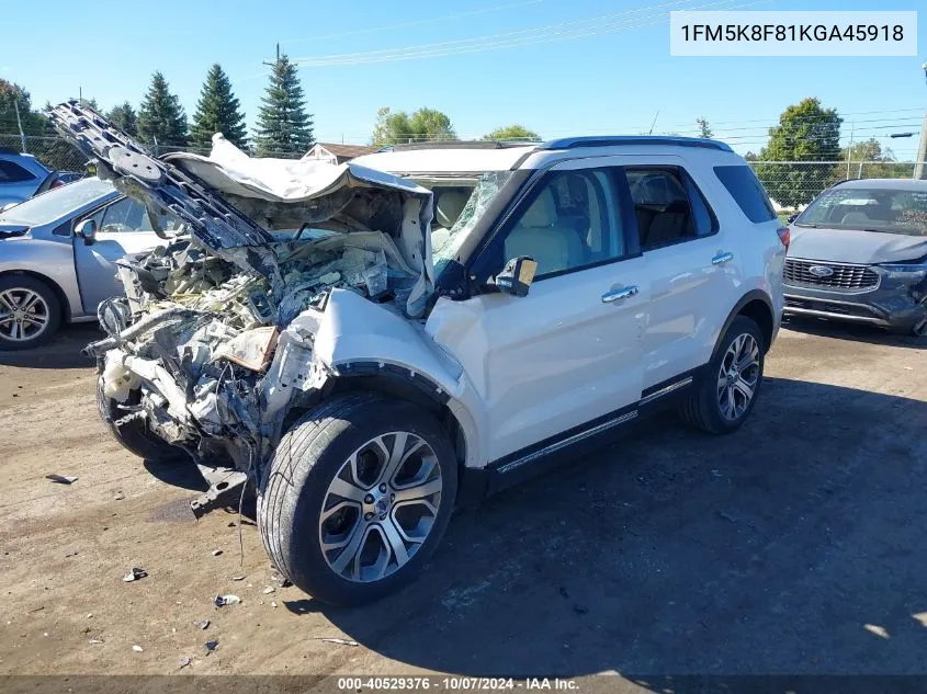 2019 Ford Explorer Limited VIN: 1FM5K8F81KGA45918 Lot: 40529376