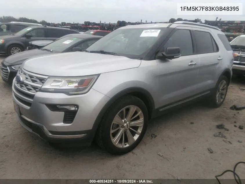 2019 Ford Explorer Limited VIN: 1FM5K7F83KGB48395 Lot: 40534251